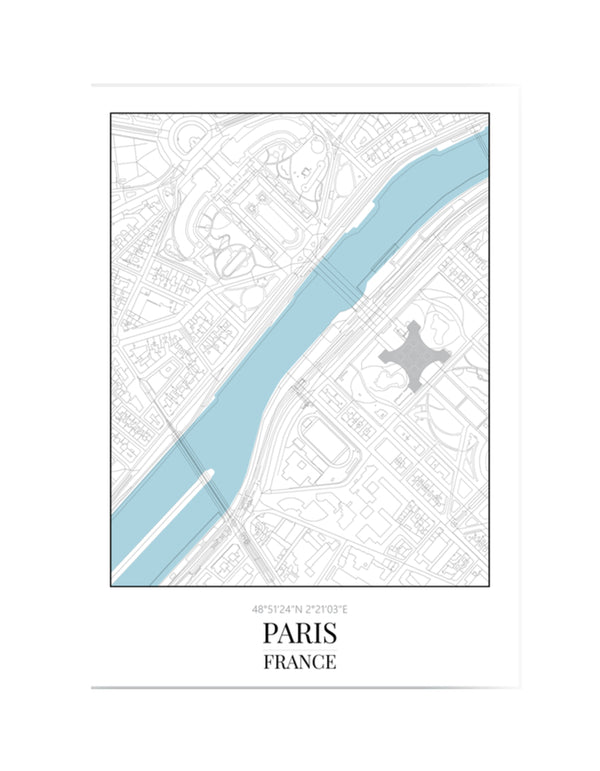 מפה מינימליסטית פריז
